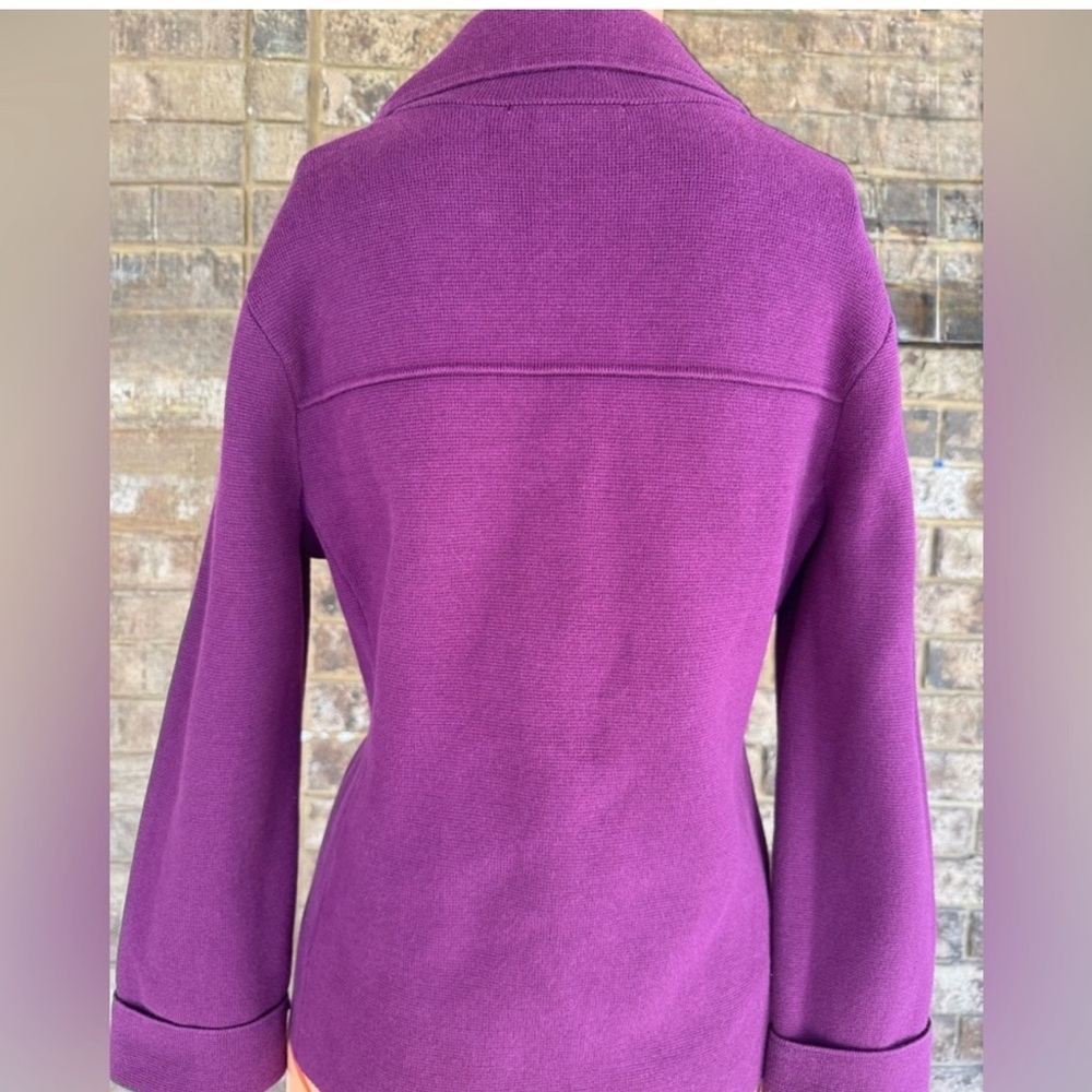 Classic Cotton Cardigan Sweater Purple Button Front Lightweight XS - Picture 3 of 5